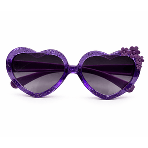 Lentes corazón glitter morados 