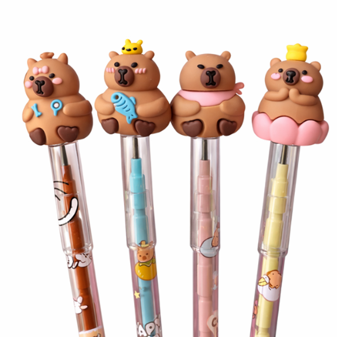 Lápiz mina intercambiable capibara (4 unidades) 2