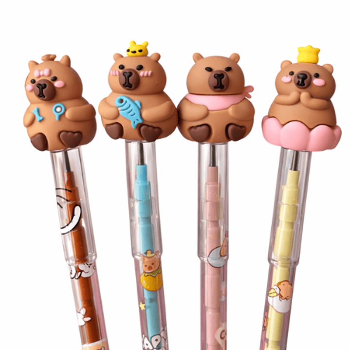 Lápiz mina intercambiable capibara (4 unidades) 2