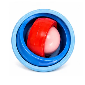 Bola Gyro Fidget Spinner Celeste con rojo