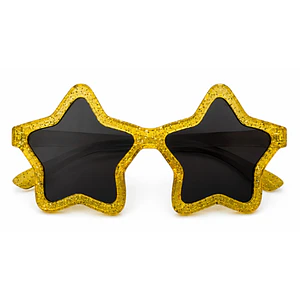 Lentes estrella glitter amarillo