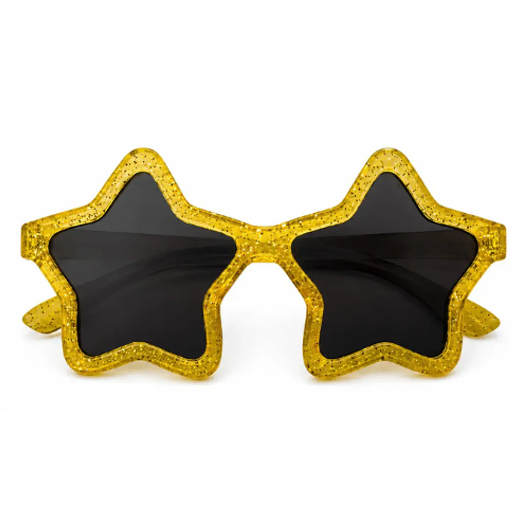 Lentes estrella glitter amarillo 1