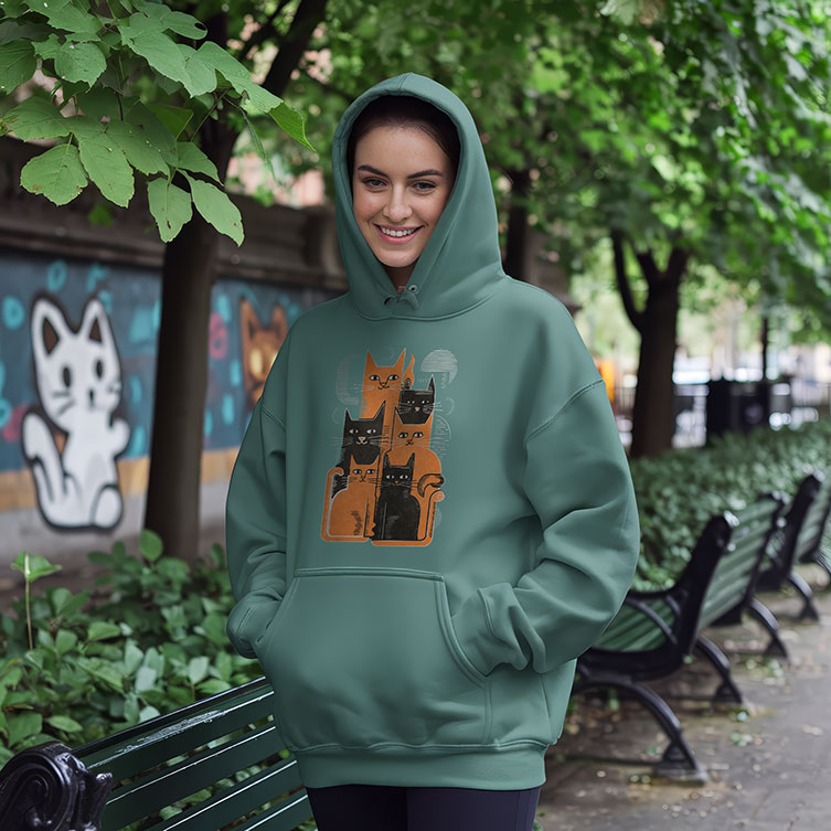 Um Molho De Gatos - Hoodie - Unisexo G185