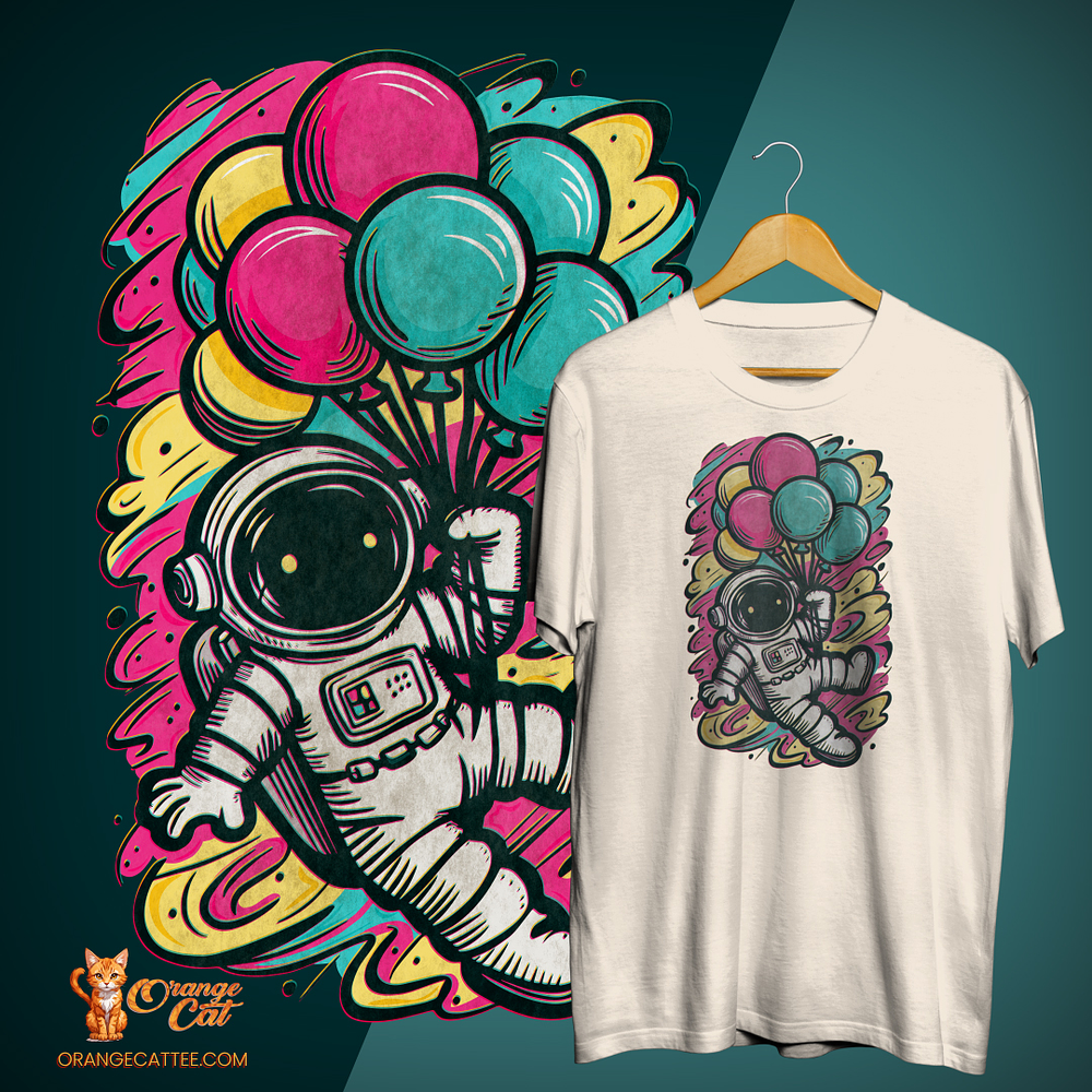 Astronauta Dos Balões - T-shirt - Mulher G64L 2