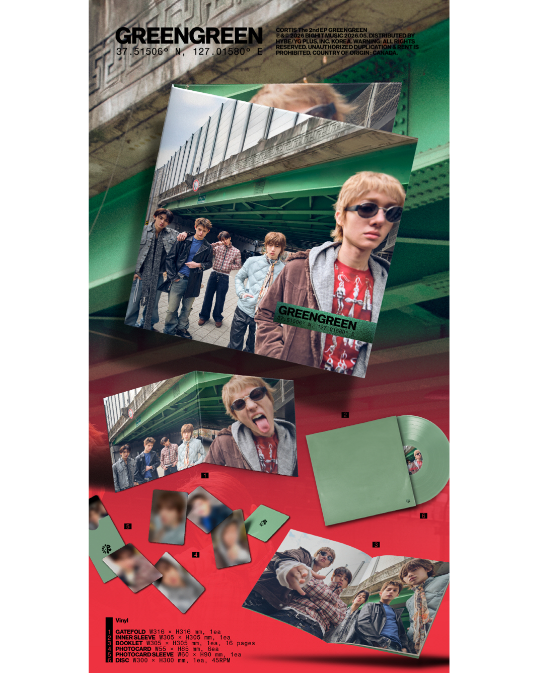[PREVENTA] CORTIS - 2ND EP ALBUM GREEGREEN VINYL LP VER. 2
