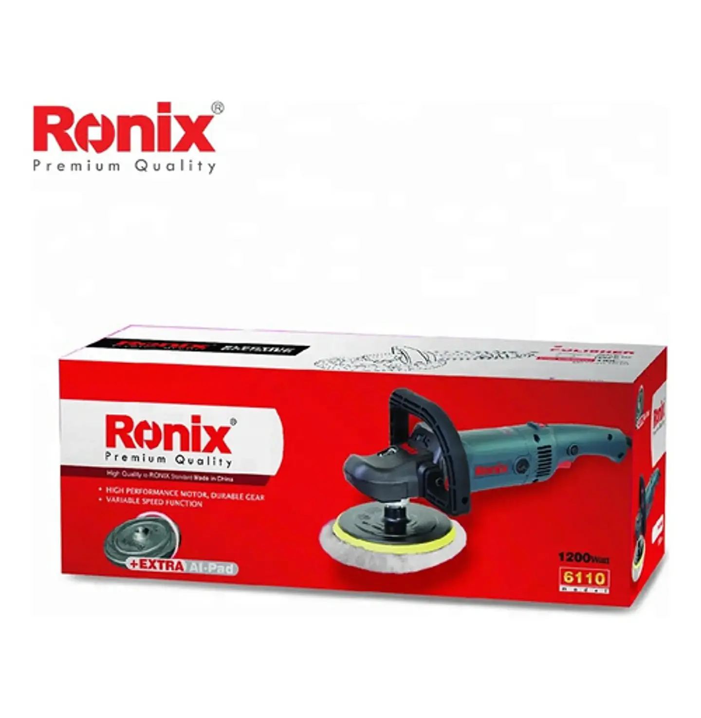 Pulidora Automotriz Ronix 6110 – Profesional 1200W Rotatoria 6