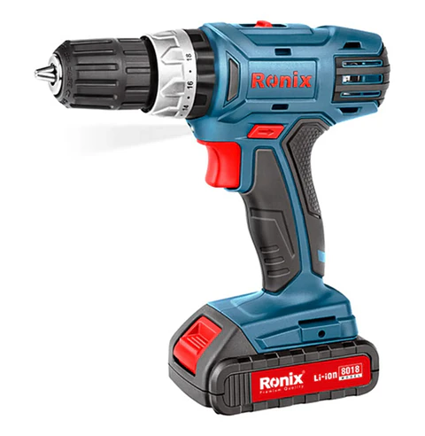 Taladro Atornillador Inalámbrico Ronix 8018 – 10mm / Percutor / 2 Baterías