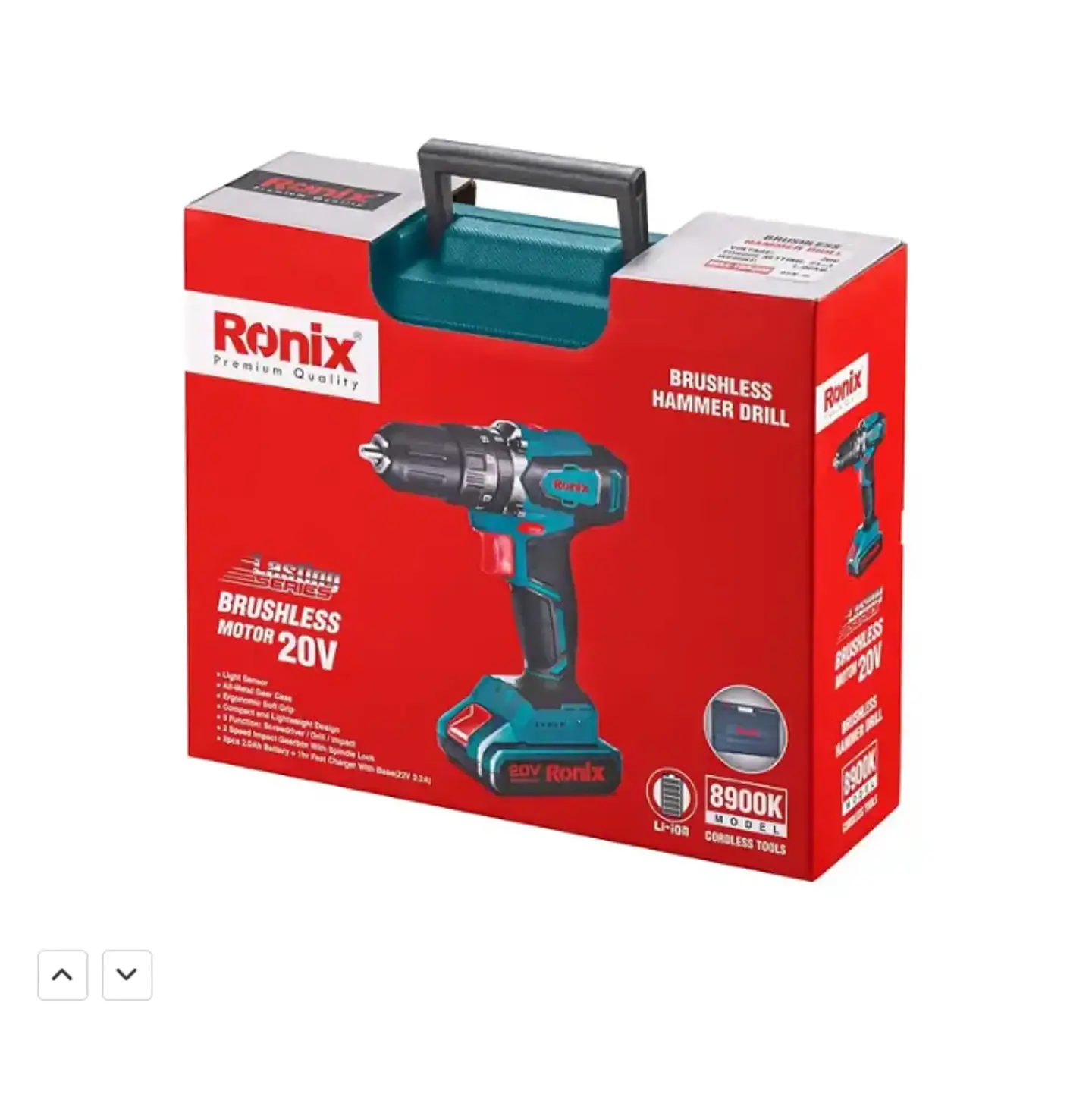 Taladro Atornillador Inalámbrico Ronix 8900K – 13 mm / 45 Nm / 2 Baterías 4