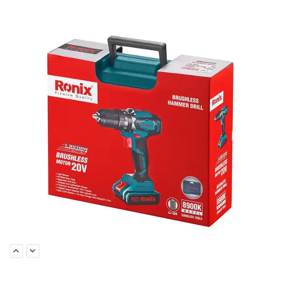 Taladro Atornillador Inalámbrico Ronix 8900K – 13 mm / 45 Nm / 2 Baterías 4