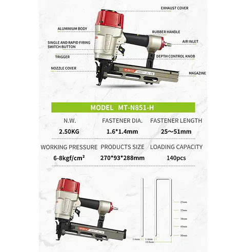 Grapadora Esqueletera Neumática Meite MT-851-H – Profesiona