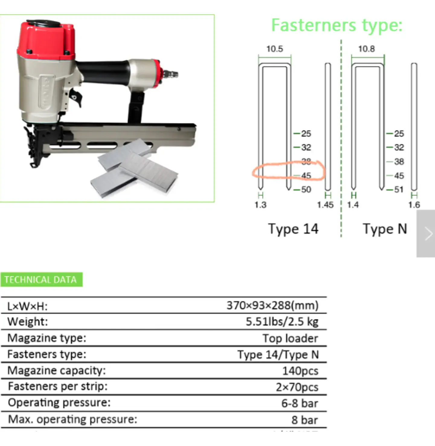 Grapadora Esqueletera Neumática Meite MT-851-H – Profesiona 4