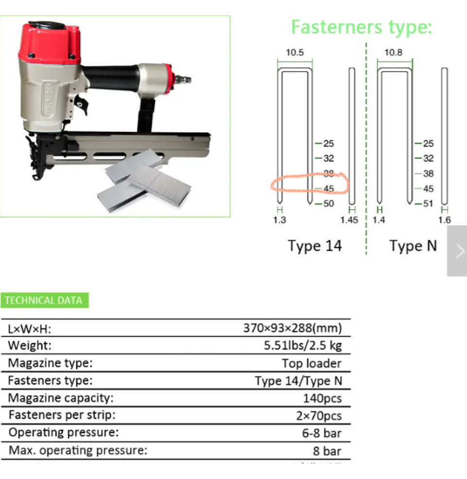 Grapadora Esqueletera Neumática Meite MT-851-H – Profesiona 4