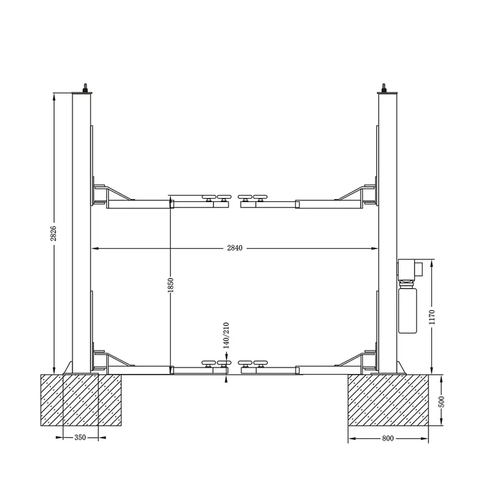 Elevador Hidráulico Automotriz 2 Columnas | 4.000 kg (ÚLTIMAS UNIDADES) 5