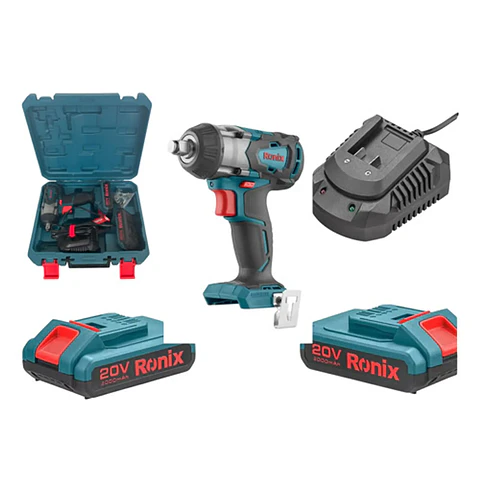 Llave de Impacto Inalámbrica Ronix 8907K – 20V 350 Nm con 2 Baterías y Maletín