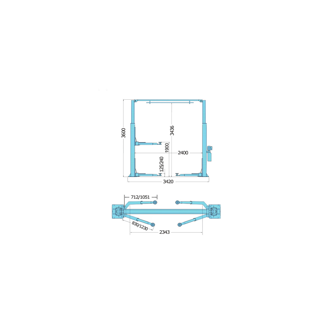 Elevador Automotriz 2 Columnas SCT-6240 (4.000 kg) 2