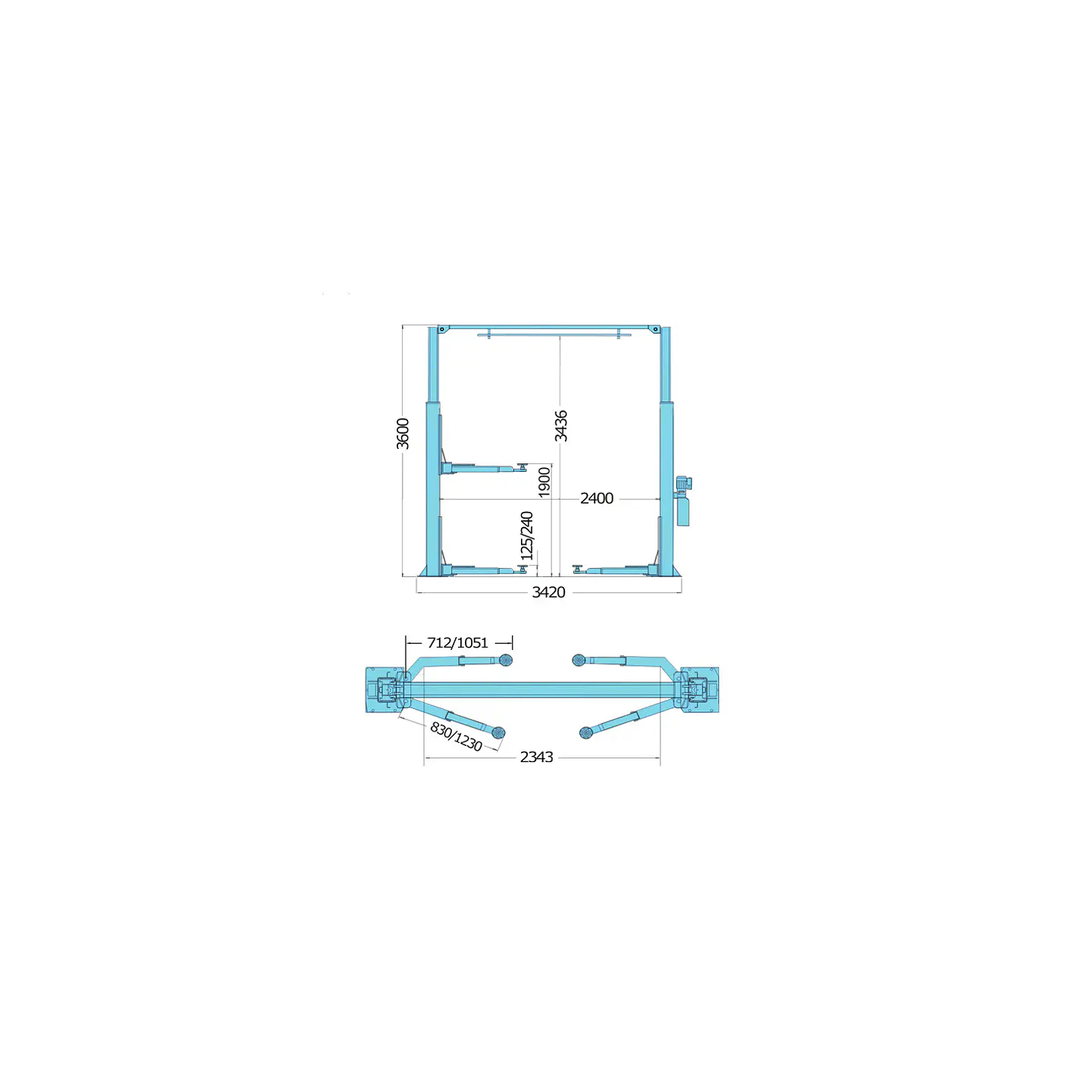 Elevador Automotriz 2 Columnas SCT-6240 (4.000 kg) 2