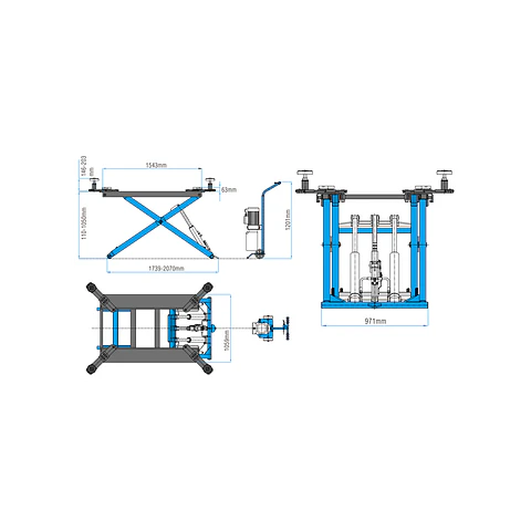 Elevador Tijera Móvil 2.800 kg – Modelo HXL6128