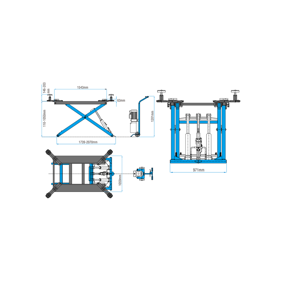 Elevador Tijera Móvil 2.800 kg – Modelo HXL6128 2