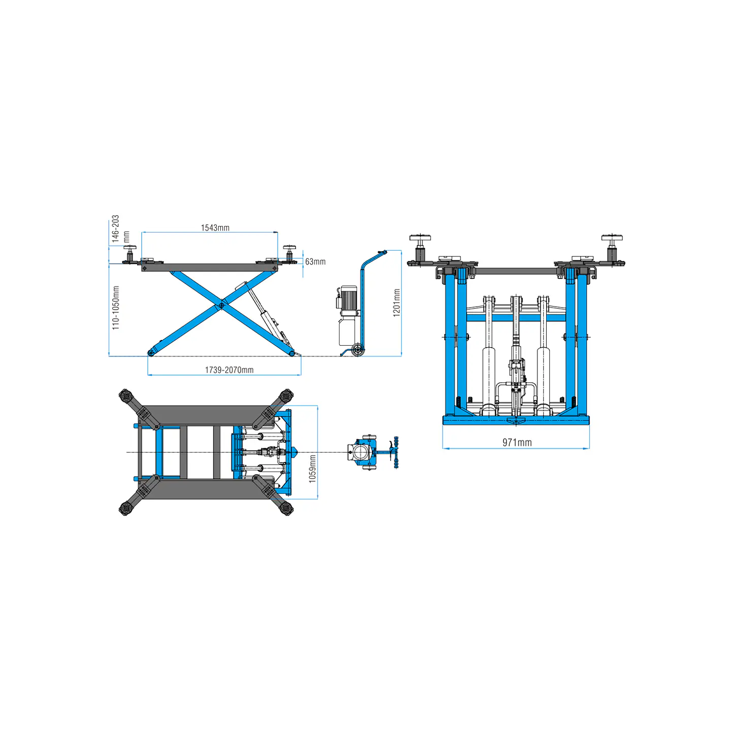 Elevador Tijera Móvil 2.800 kg – Modelo HXL6128 2