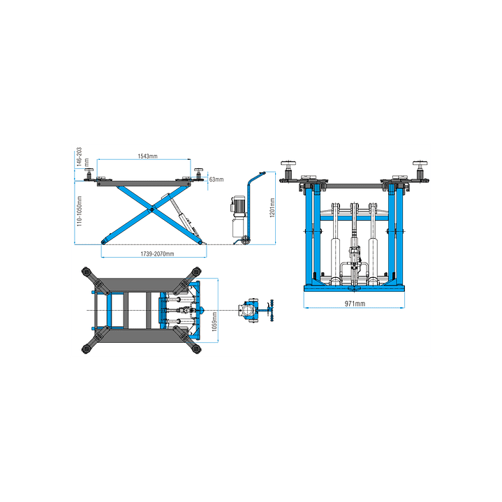 Elevador Tijera Móvil 2.800 kg – Modelo HXL6128 2