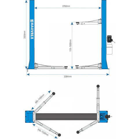 Elevador Automotriz 2 Columnas 4.000 kg - HTL2140