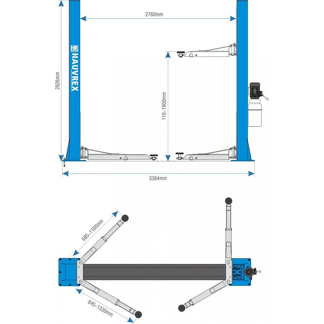 Elevador Automotriz 2 Columnas 4.000 kg - HTL2140 2