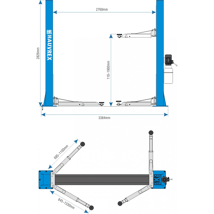 Elevador Automotriz 2 Columnas 4.000 kg - HTL2140 2