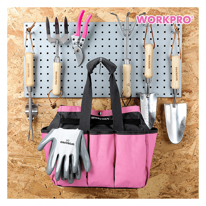 Juego de Herramientas de Jardín 7 Piezas con Bolso Rosado – WP206803 4
