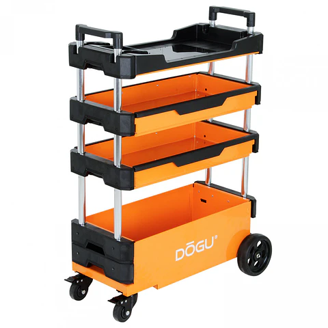 Carro auxiliar con 4 bandejas plegable