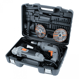 Kit Taladro Percutor 13 mm + Esmeril Angular 4 1/2