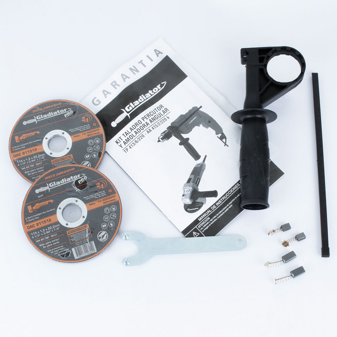 Kit Taladro Percutor 13 mm + Esmeril Angular 4 1/2