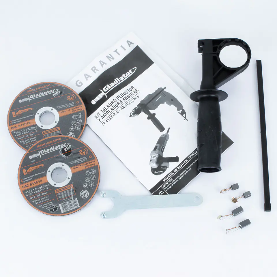 Kit Taladro Percutor 13 mm + Esmeril Angular 4 1/2
