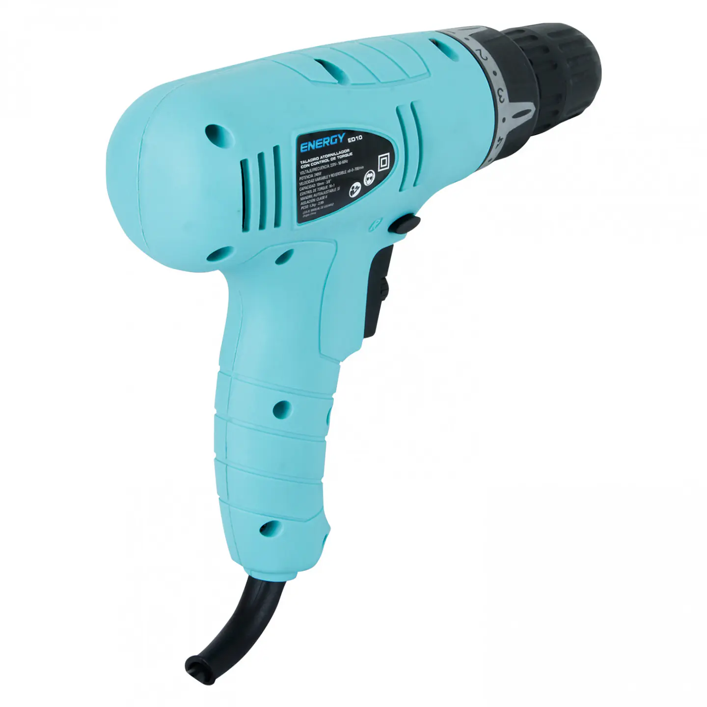 Taladro Atornillador Eléctrico 10 mm 240 W 220 V Velocidad Variable Reversible 2