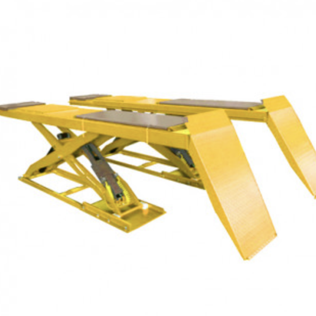 Elevador Tijera de Alineación 4 Toneladas 220V con Gata Central – Plataforma 4 Ruedas 1