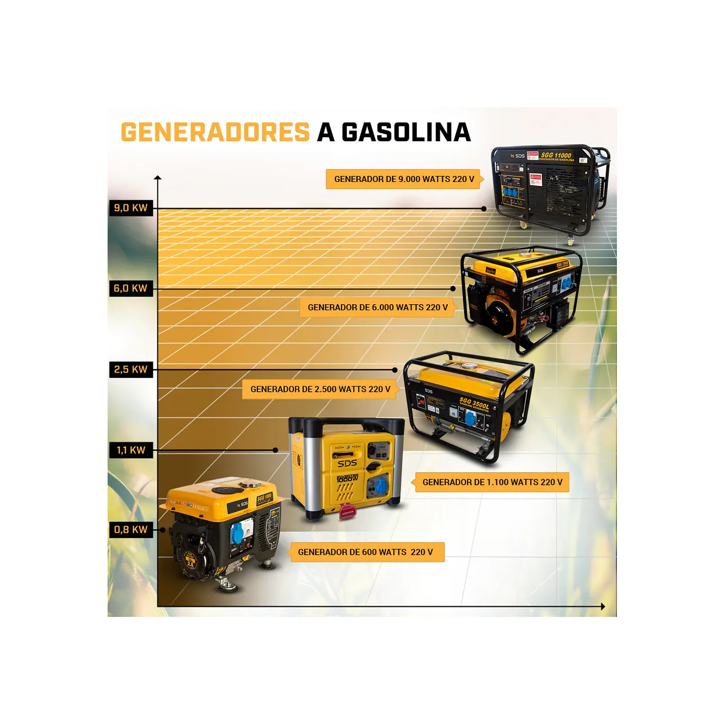 Generador Bencinero 0,8 kW 220 V 4 Tiempos – Modelo SGG1000 2
