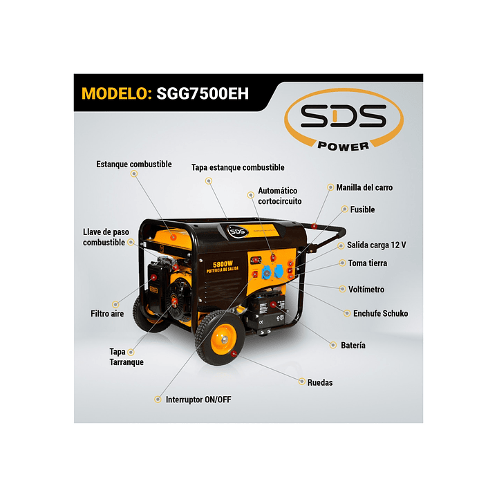 Generador Bencinero 6,3 kW  6