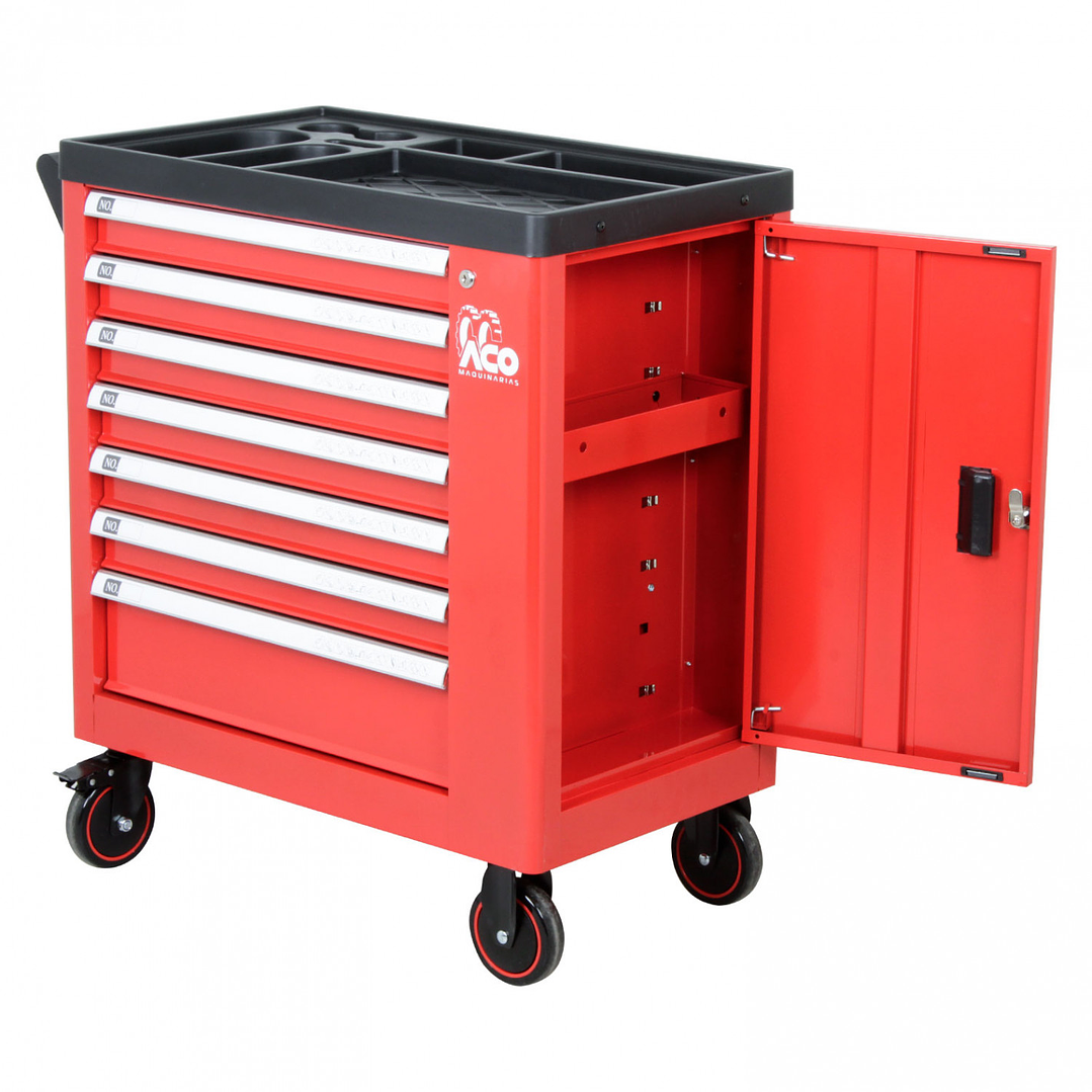 Carro de Herramientas 7 Cajones + Puerta Lateral con Llave - Sin Herramientas 3