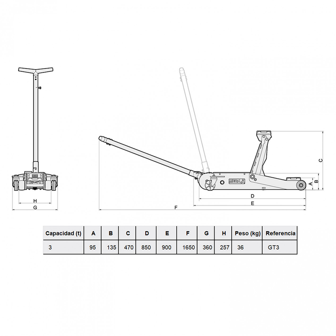 Gata Caimán Hidráulica 3 Toneladas GR3 2