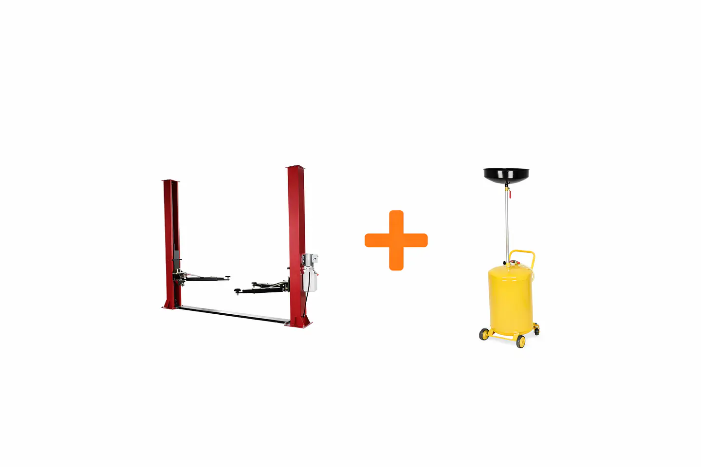 PACK ELEVADOR 2 COLUMNAS 4.000 KG + RECOGEDOR DE ACEITE 65 LT 1