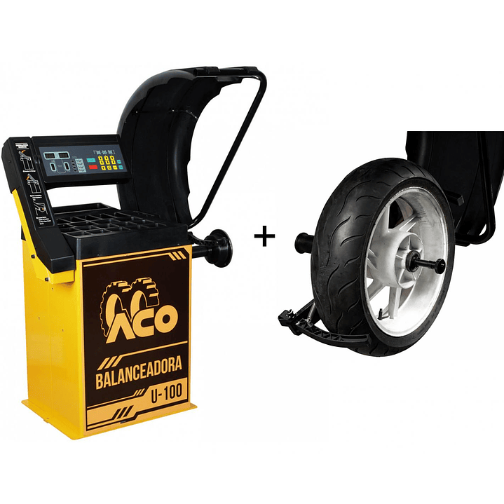 PACK Balanceadora de Ruedas U-100 + Adaptador Universal para Motos 1
