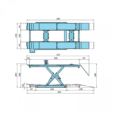 Elevador de Alineación Tipo Tijera 4.000 kg HL-52X 380V (Corea del Sur)