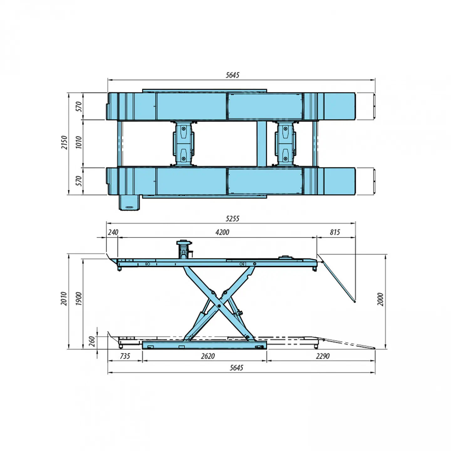Elevador de Alineación Tipo Tijera 4.000 kg HL-52X 380V (Corea del Sur) 2
