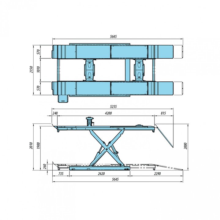 Elevador de Alineación Tipo Tijera 4.000 kg HL-52X 380V (Corea del Sur) 2