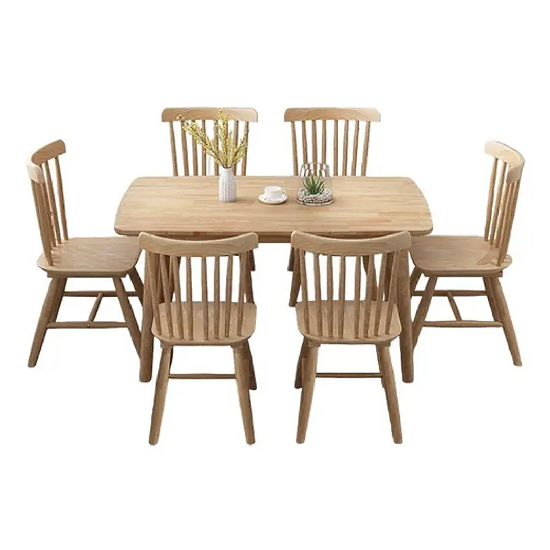 Mesa con 6 Sillas Windsor de Madera Original 120x70 1