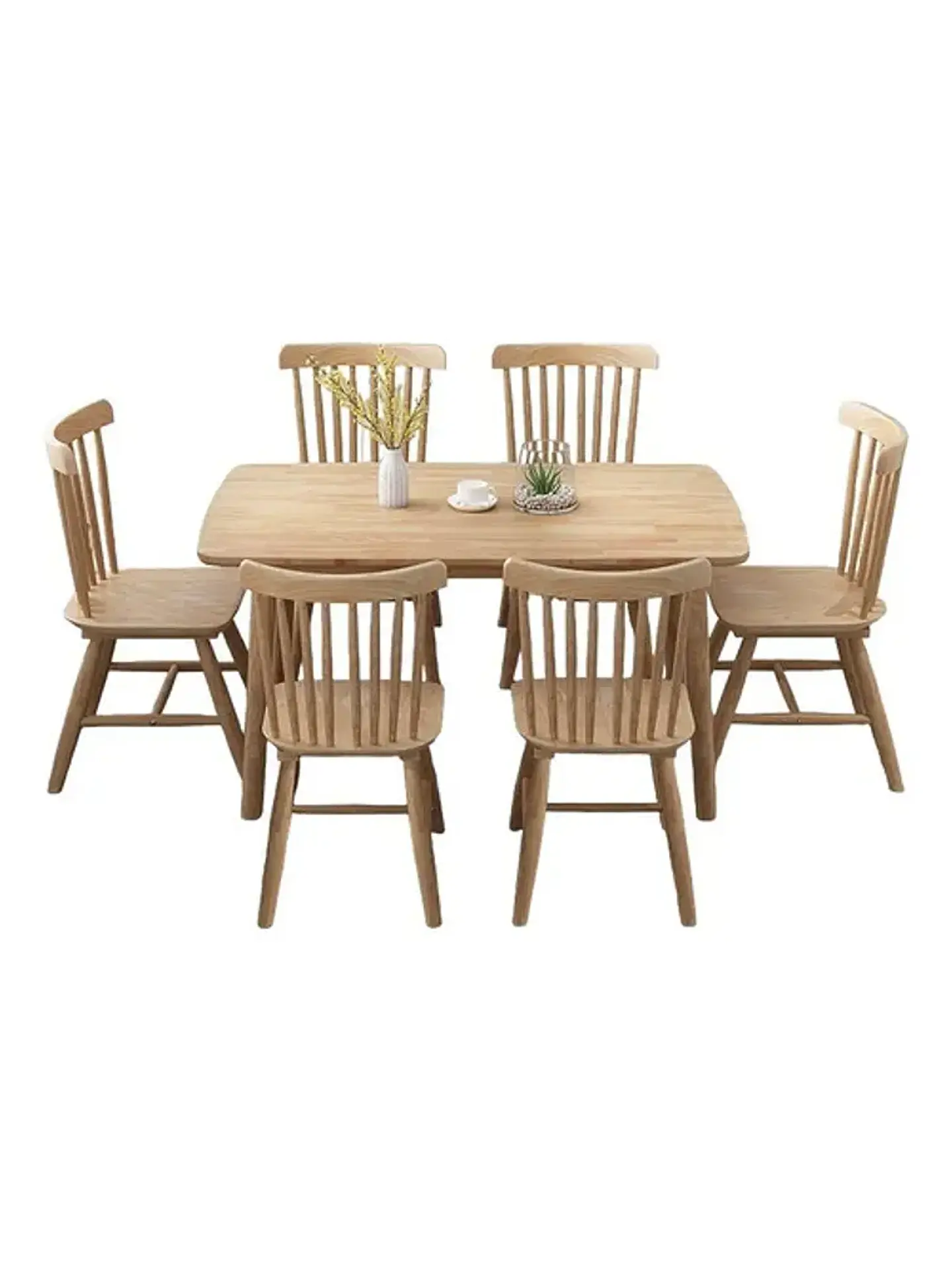 Mesa con 6 Sillas Windsor de Madera Original 120x70 1