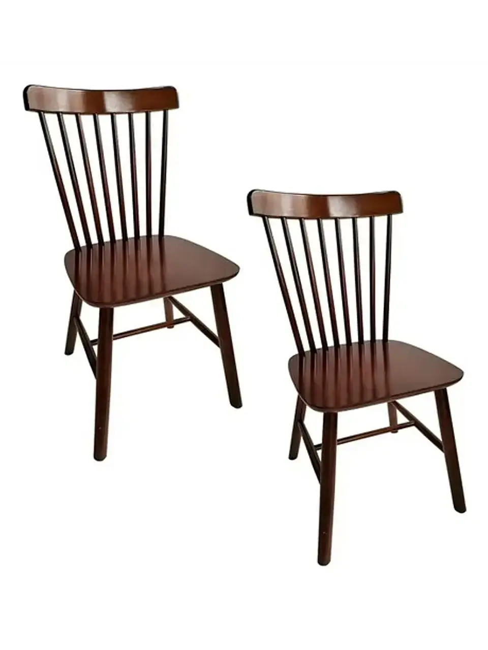 Set 2 Sillas Windsor Madera Natural Color Nogal  1