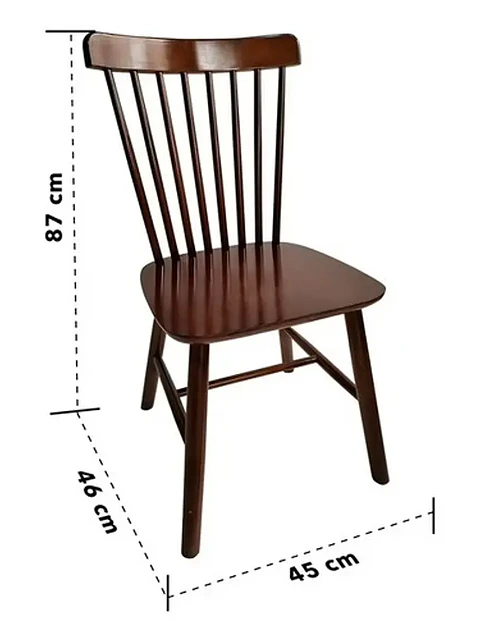 Set 2 Sillas Windsor Madera Natural Color Nogal 