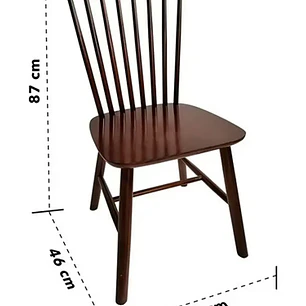 Set 2 Sillas Windsor Madera Natural Color Nogal 