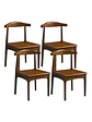 Set 4 Sillas Windsor Bistró Madera Natural Color Nogal  - Miniatura 1