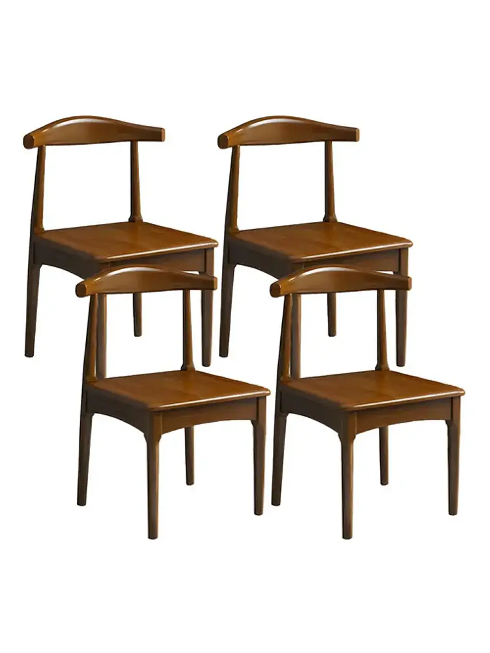 Set 4 Sillas Windsor Bistró Madera Natural Color Nogal  1